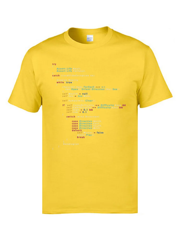 Colored Code Programming JS Men T Shirts Senior IT Engineer SCJP Programmer 100% Cotton Tee Shirts Keyboardman Workday