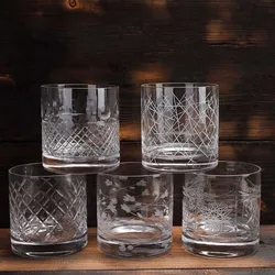 1PCS Old Fashioned Whiskey Glasses, Excellent For Cocktail Bourbon Rocks Glassware 380ml Barware Pack of 2