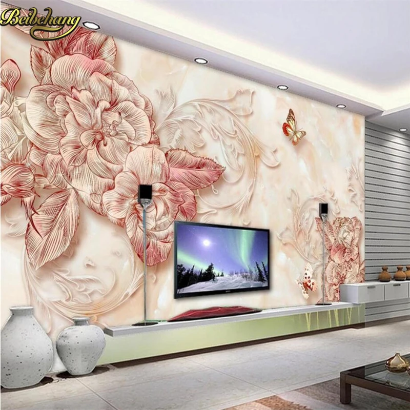 

beibehang Custom Marble head relief butterfly Wall paper Mural Custom Photo Wallpaper Fashion Diamond Luxury Wall Covering roll