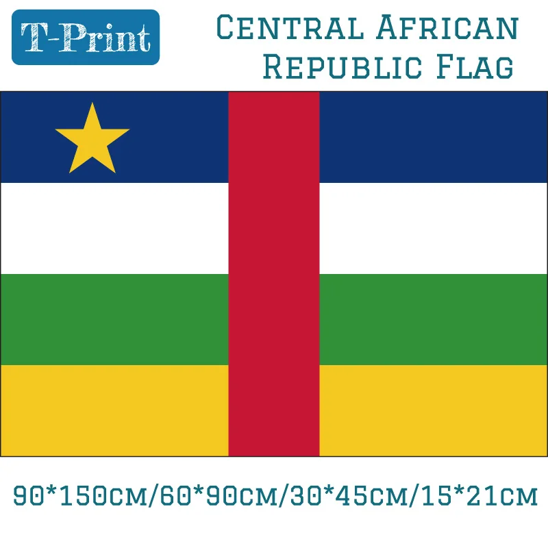 

New Fashion 60*90cm/90*150cm/40*60cm Central African Republic Flag Polyester Flag 3X5 Feet Office Decoration 15*21cm hand flag