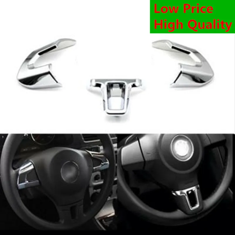 3/6/9 o'clock steering wheel Sequins Trim ABS chrome sticker For Volkswagen VW New Sagitar Polo Bora GOLF 6 JETTA Santana parts