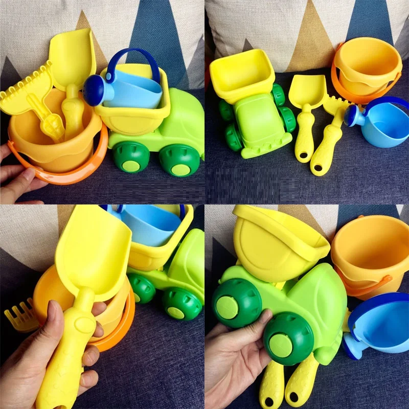 Beach Toys for Kids Summer Children Sand Water Beach Play Toys TPE Beach Castle Bucket Spade Shovel Rake Water Tool