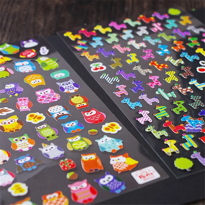 2Pcs Cute Stationery Stickers Scrapbooking Giraffe Owl Diary Decorative Stickers Office Students Children Supplies