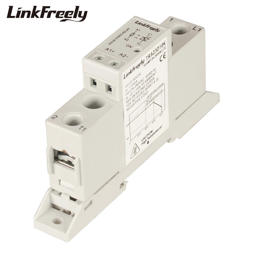 TRA23D10K 10A DC AC Smart Auto Solid State Relay Board 3V 5V 12V 24VDC In Out 24-280VAC SSR Relay Module Din Rail With Base