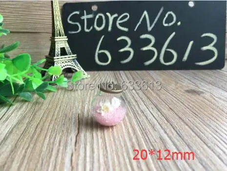 

Free ship! 20sets/lot bronze plated color 20*12mm diy clear glass globe base set glass globe set glass vial pendant glass cover