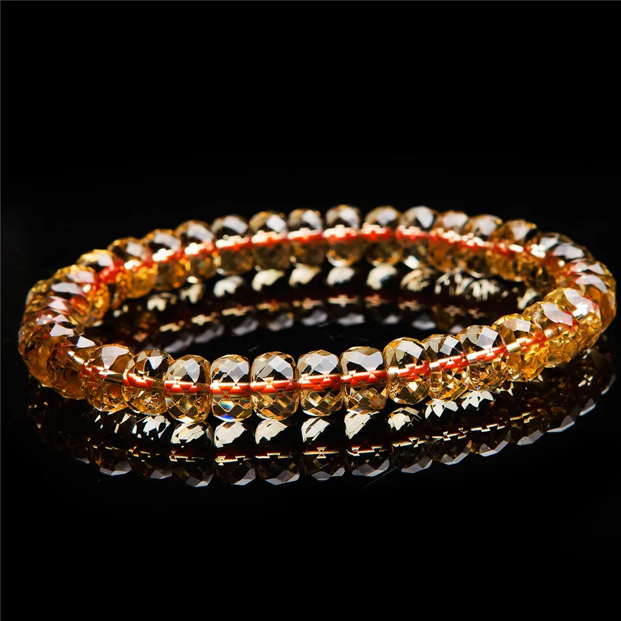 

Natural Yellow Citrine Quartz Bracelet Jewelry For Women Lady Man Wealth Beauty Gift Crystal Abacus Beads Strands AAAAA 7-9mm