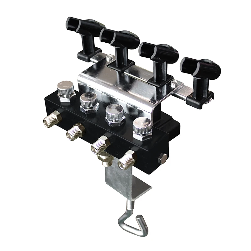 OPHIR 4-Airbrush Halter und 5x1/8 & 1/8 Luft Schlauch Splitter Set Einstellbare Halter für airbrush Kunst & Kuchen Farbe _ AC121 + AC024-5x