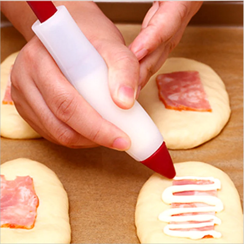 Silicone Food Writing Pen Chocolate Decorating Tools Cake Mold Cream Cup Cookie Icing Piping Pastry Nozzles Kitchen Accessories