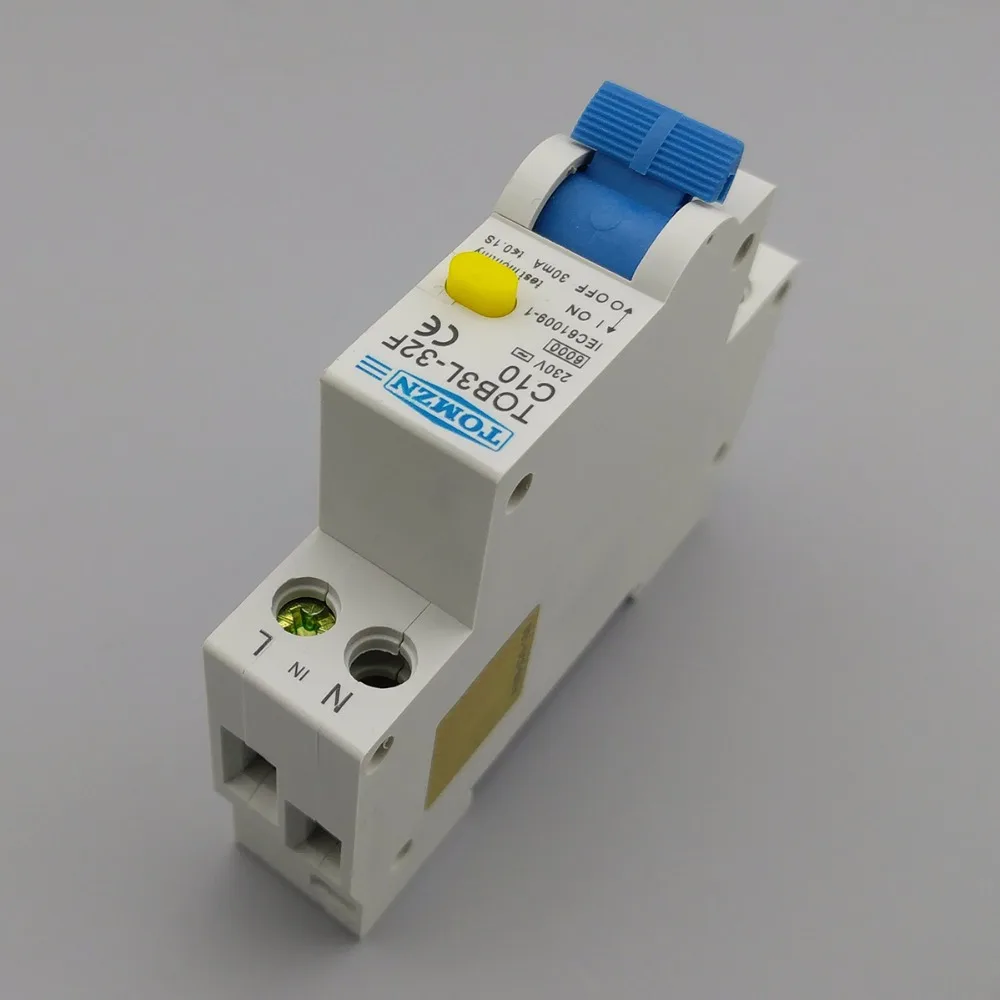 18MM RCBO 10A 1P+N 6KA Residual current differential automatic Circuit breaker with over current and Leakage protection