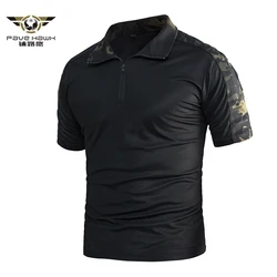 Men Quick Dry Military Uniform Polo Shirts Breathable Wicking Army Combat Tees Shirts Summer Tactical Camouflage Shirt S-3XL