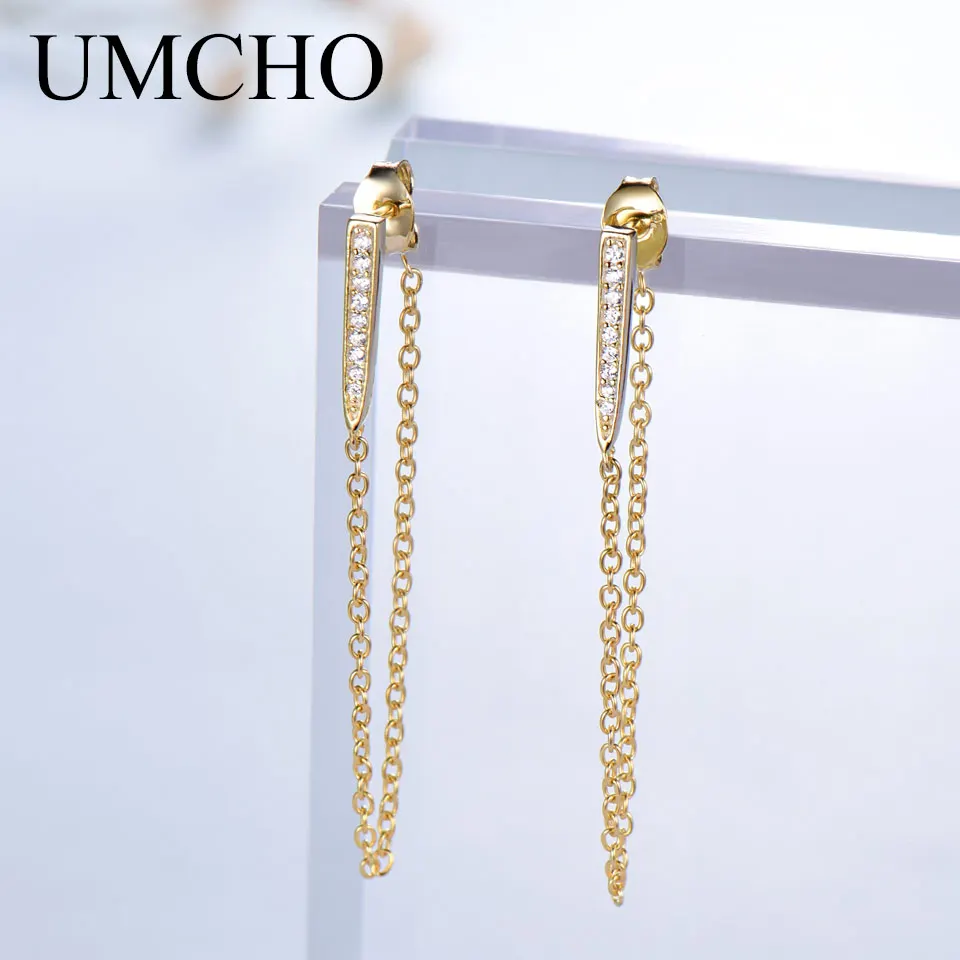 

UMCHO Trendy Genuine 925 Sterling Silver Drop Earrings Jewelry Fashion Style Romantic Gifts Party For Women Fine Jewelry