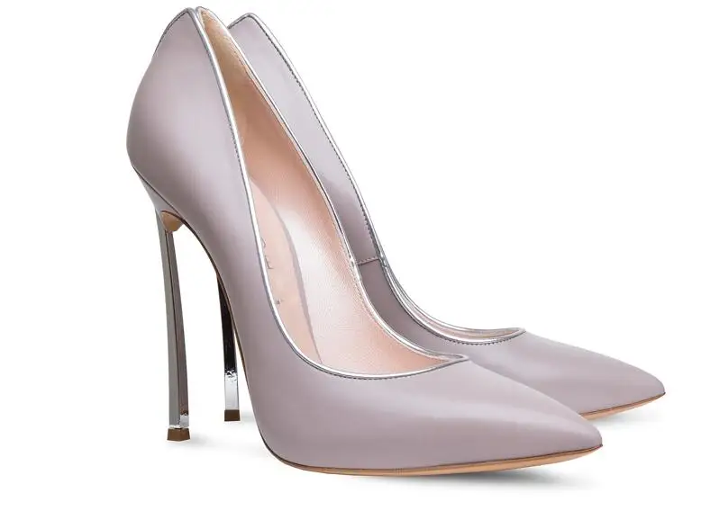 

Stilettos high heel shoes for women pointed toe slip-on 10 cm high thin heels sexy heels purple white grey orange shoes pumps