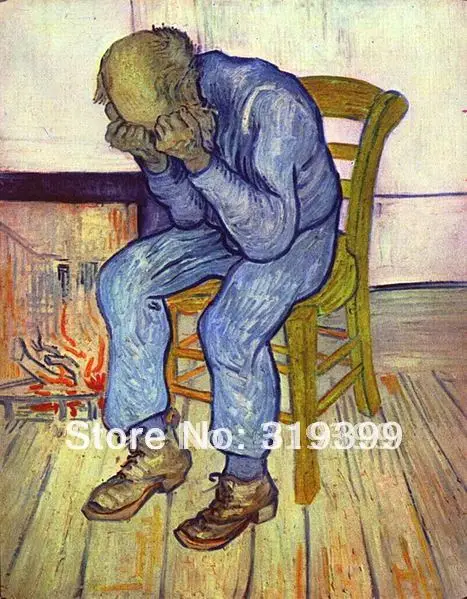 Free Shipping,100% handmade oil painting reproduction on linen canvas,Museum quality,Sorrowing Old Man by vincent van gogh