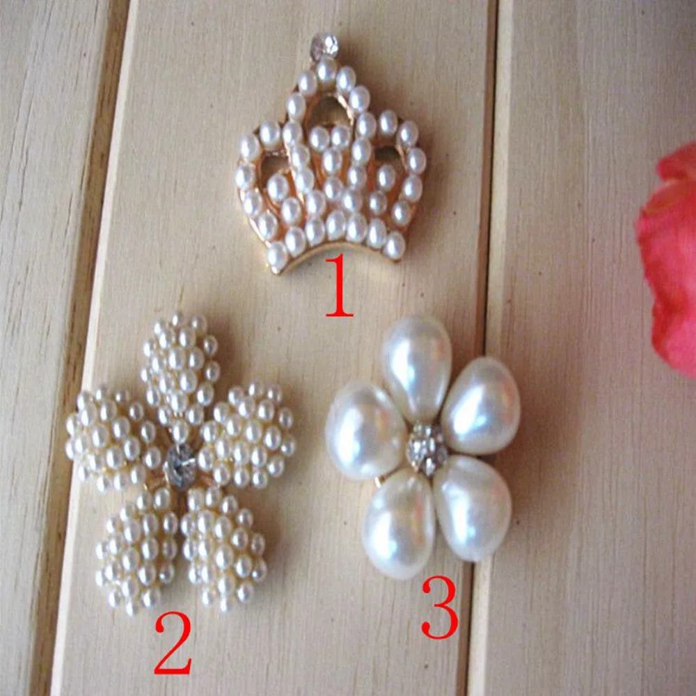 3pcs/lot Bead diamond alloy electroplated flower crown for headwear hair ornament dress decoration DIY accessories