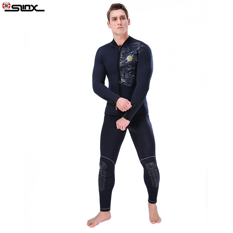 SLINX 5MM Neoprene Scuba Diving Jacket and Pants Windsurfing Swimwear Boating Snorkeling Fleece Lining Warm Jacket Wetsuit