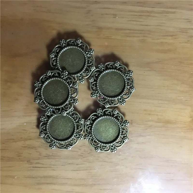 Whosale Bronze Tone Round Cameo Frame Settings,Embellisments Cabochon Base,DIY Vintage Jewelry Findings,500Pcs,Express shipping