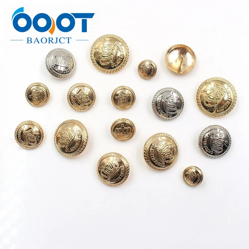 A-19512-558，12-25mm Fashion metal gold button,DIY handmade clothing accessories, coat Suit clothes Sewing shank buttons , 10pcs