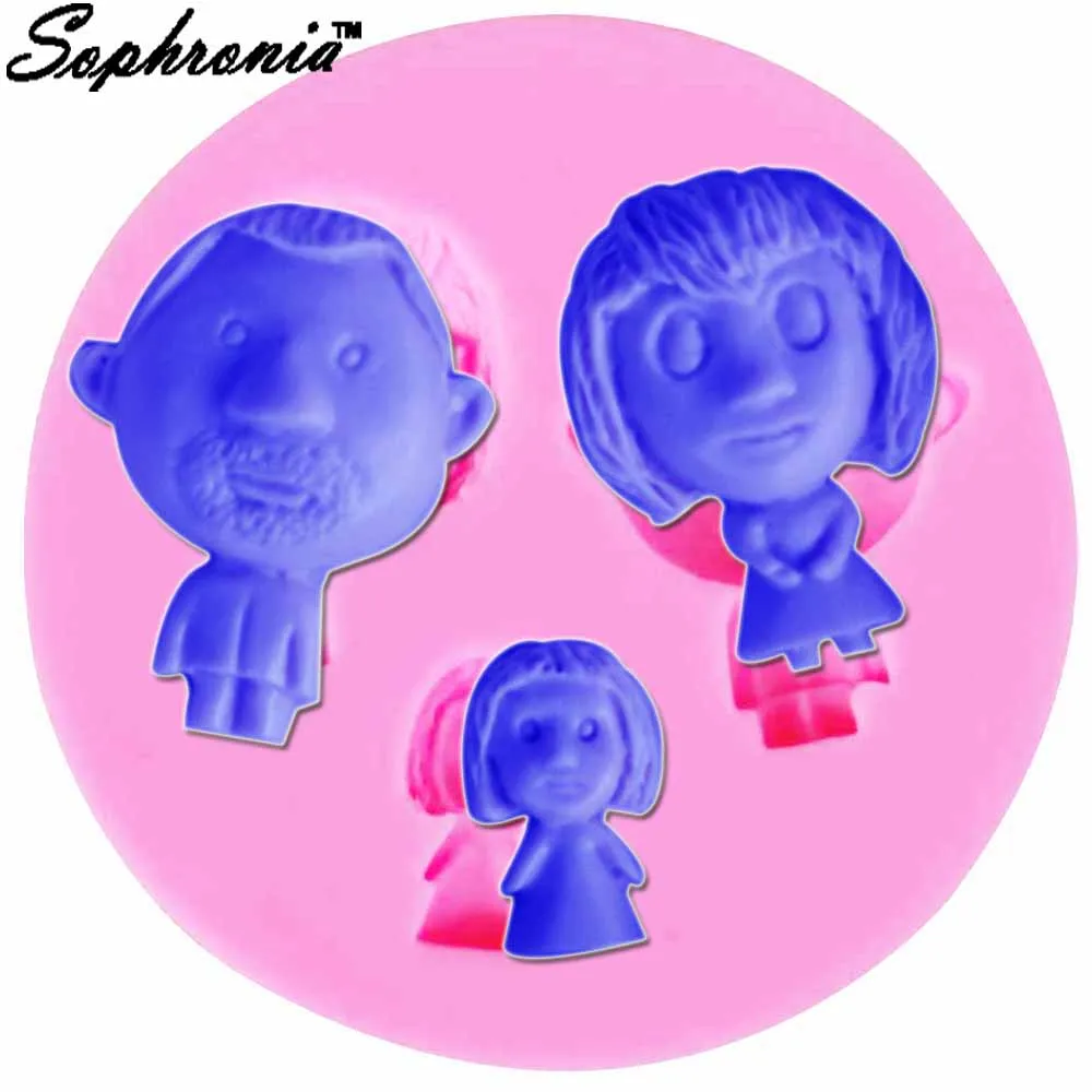 Family Mother Father Daughter Mold Silicone For Chocolate Ice Gelatin Baking Cookies Lollipop Jelly Bakeware Baby Shower Ramadan