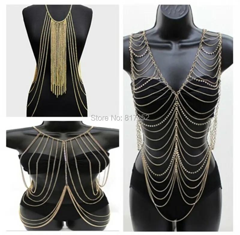 FASHION Y01-Y20 WOMEN Gold colour CHAINS Chains ROCK WOMEN HARNESS Chains JEWELRY 2 COLORS