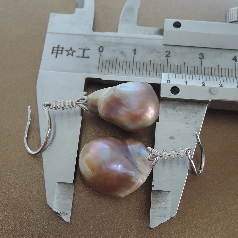 100% Natural Freshwater Pearl Earring Baroque Pearl 15-25mm Big Baroque Pearl Elegant Jewelry Accessory