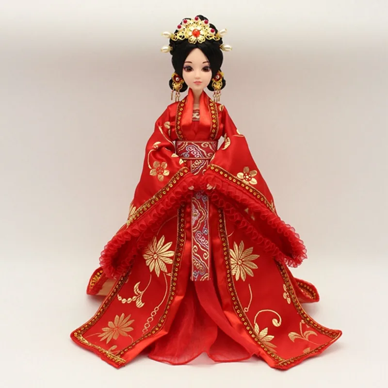 12 Joints Handmade Doll Toy Dolls in Chinese Ancient Clothes Cabinet Decoration Limited Collection Birthday Gift for Girl Baby