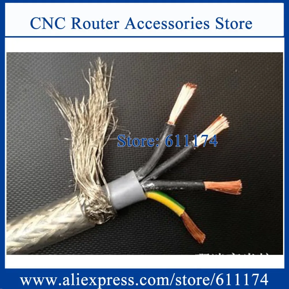 

15m High quality 1.5 square meter 4 core Shielded Cable for spindle, inverter and step motors