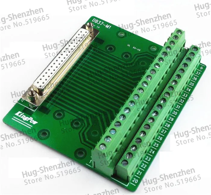 High quality 15pcs  DB37 D-Sub Mount Interface Module , DB37 female terminal connector Breakout Board