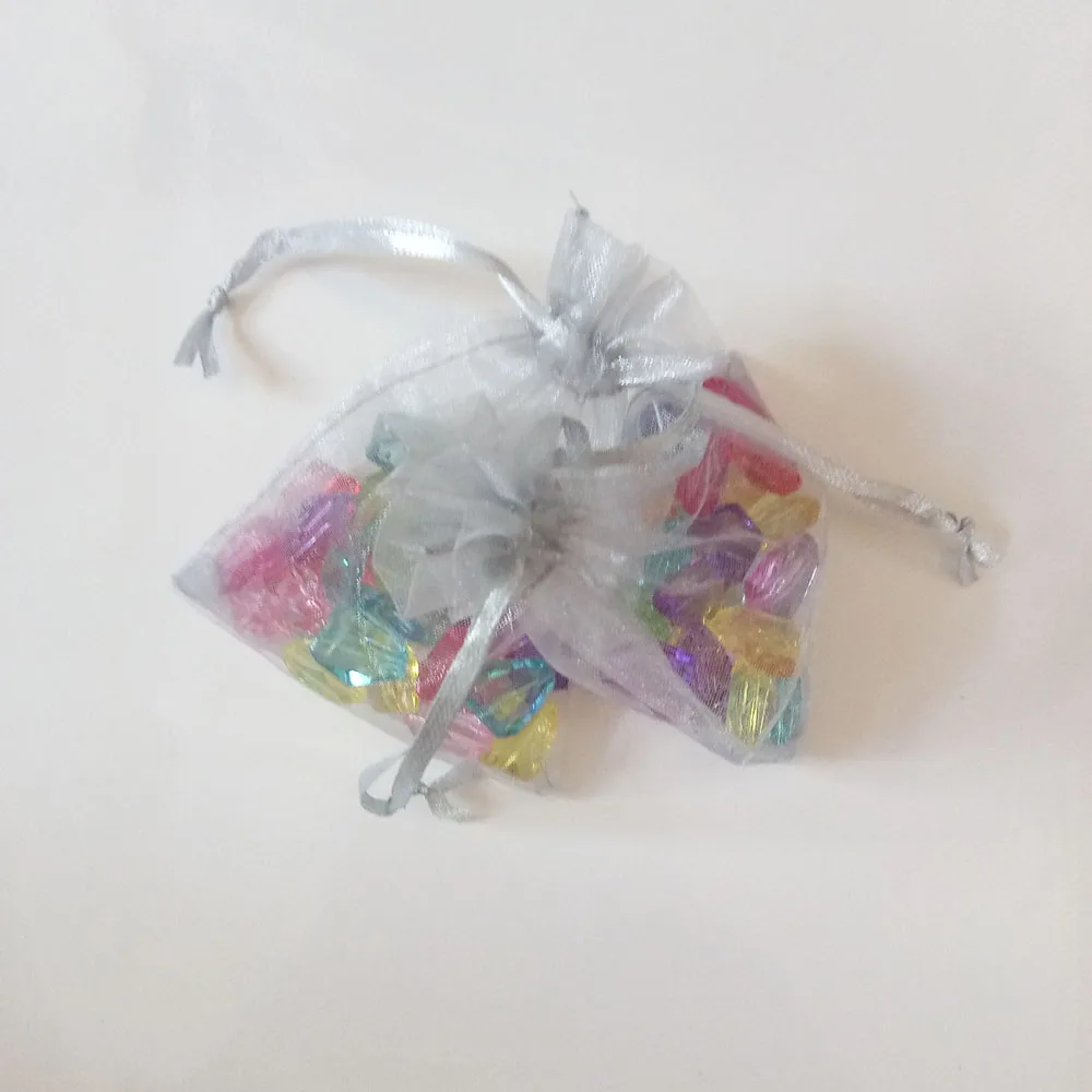 1000 Uds. Bolsas de regalo grises para joyería y embalaje bolsa de Organza bolsa con cordón bolsas de exhibición de almacenamiento de viaje para boda/mujer