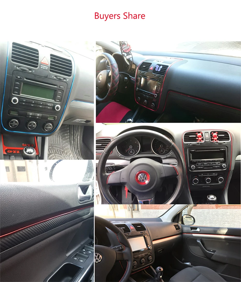 Car interior Decoration thread line Insert Strip Accessories for Kia KND-4 Spectra5 Spectra Rio5 Multi-S Amanti Opirus