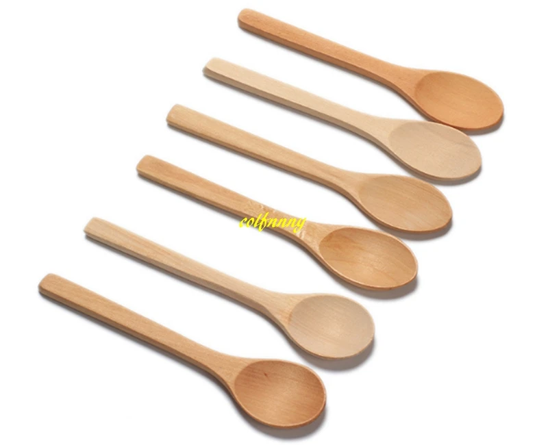 500pcs/lot 17*4cm Wooden Spoons Honey Spoon Baby Spoon Wood Tea ice cream Spoon 5 styles for choice