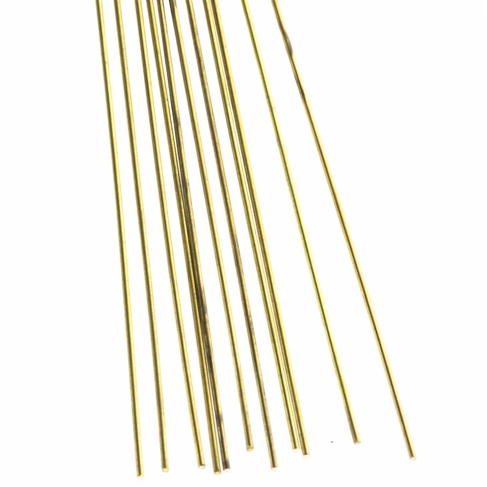 10pcs1.6x250mm Brass Rods Wires Sticks  Gold For Repair Welding Brazing Soldering