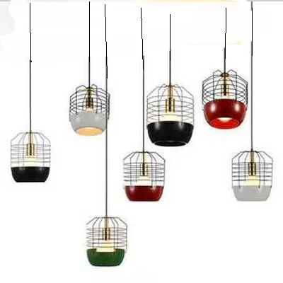 Nordic Modern Hardware Glass Cover Simple Pendant Light Creative Cafe Iron Learning lamps LU621 ZL129