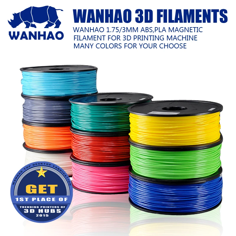 In stock! Eco friendly Wanhao 1.75mm luminous green special color ABS filament for 3d printer 1kg/spool,  glowing in dark