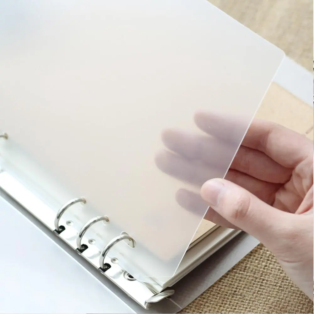 Elastic Transparent Separator 6 hole ring notebook notepad accessories A5 A6 A7 PP plastic Loose Leaf Diary Journal 2pcs set