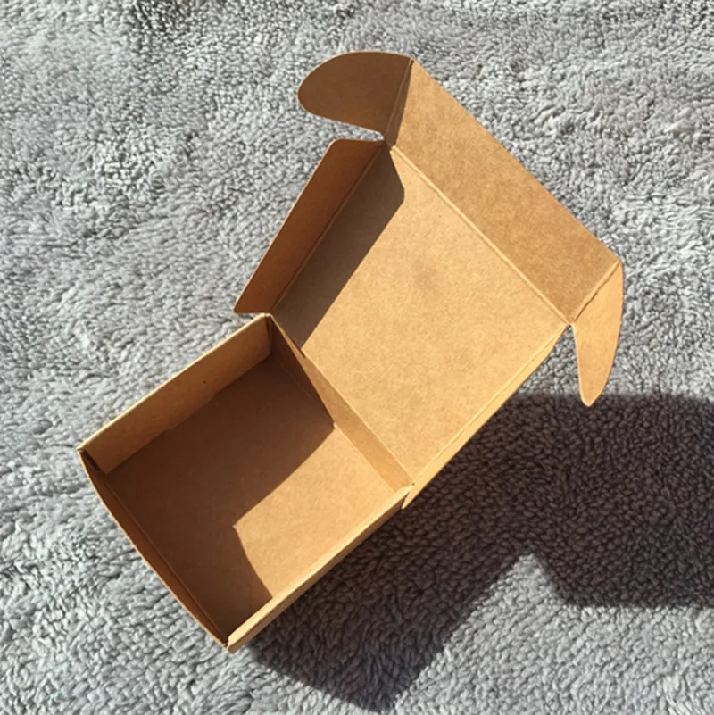 50Pcs 7.5*7.5*3cm DIY Kraft Gift Box Brown Paper Small Soap Box Kraft Cardboard Mini Jewelry Packing Carton Box