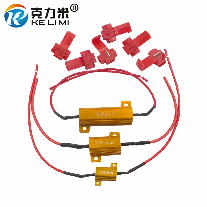 

Дополнительный нагрузочный резистор 39rj 8 Ом 6 Ом 10 Вт 25 Вт 50 Вт, проводка Canbus, подсветка для светодиодного HID DRL, противотуманные дневные ходовые огни