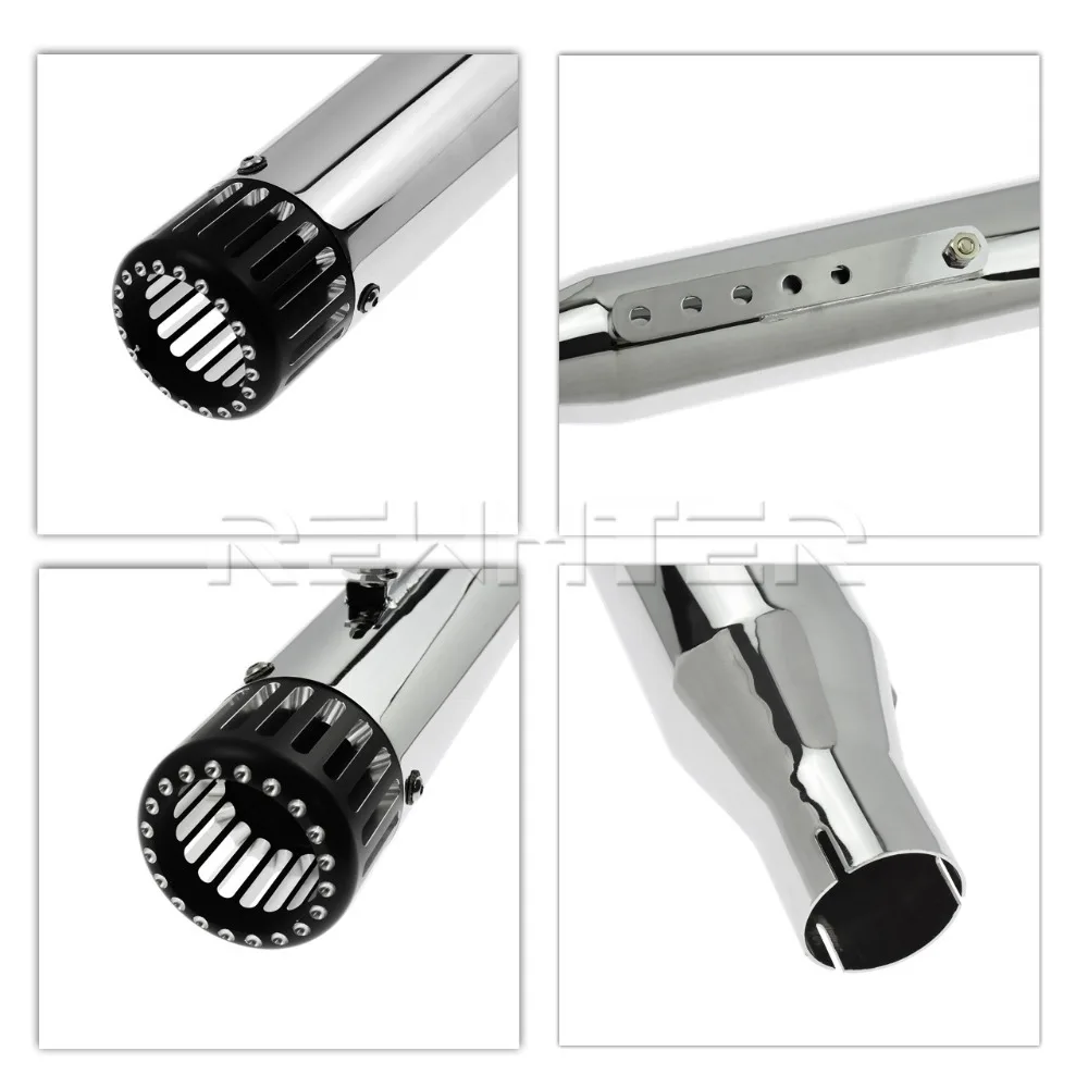 Motorcycle Slip-On Exhaust Muffler Pipe Black/Chrome For Harley Sportster XL 2014-2016 883 1200 72 48 Forty Eight Super Low