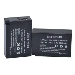 Batmax 2 pc LP-E17 LPE17 PR E17 Bateria do Aparatu Canon EOS 760D 800D T6i 750D T6s M3 M5 8000D kissx8i Kamery