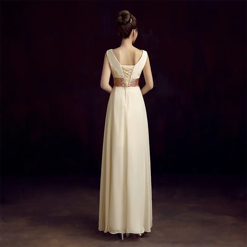 Robe De Soiree New V-Neck Evening Dress Simple Solid Color Pleat Chiffon Vestidos De Festa Prom Dresses Tailor customized image 4