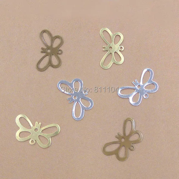 7x12mm Multi-color Plated Brass Metal Blank Vintage Filigree Butterfly Links Wraps Connectors Jewelry Findings Connectors Charms