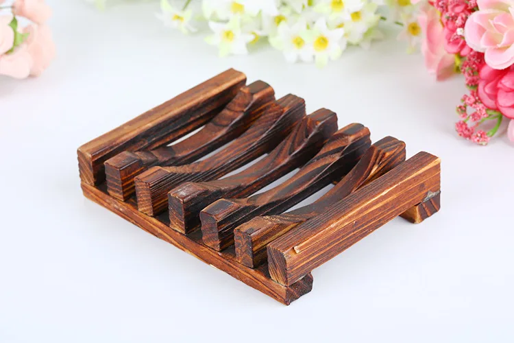 

100pcs Vintage Wooden Soap Dish Soap Tray Holder Storage Soap Rack Plate Box Container for Bath Shower Bathroom W9739