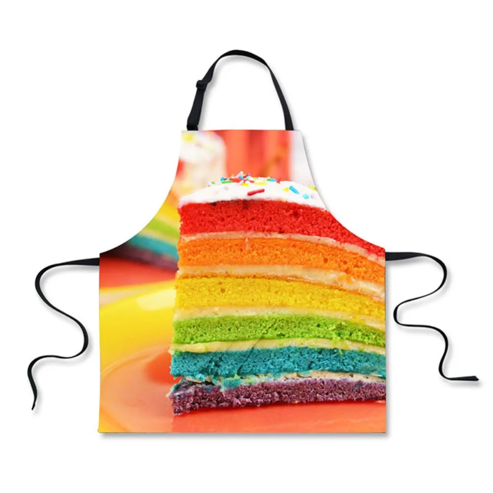 Colorful Rainbow Cake Girl Design Apron for Women Men