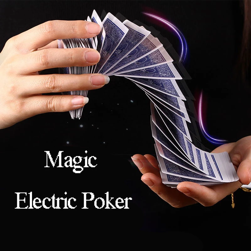 Magic Electric Poker Magician Tools Easy Funny Interesting Amazing Super Waterfall Card Props Automatic Poker Magic Tricks Poker