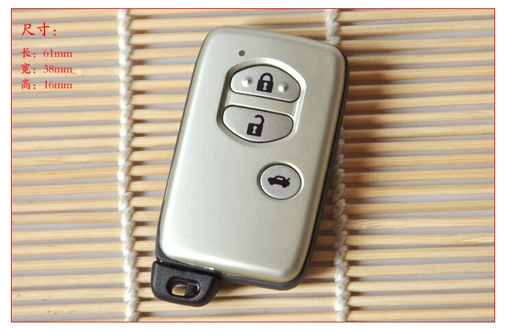 

3 Buttons Replacement Smart Card Remote Key Shell Case For Toyota Crown Corolla RAV4 Camry Key Fob Cover