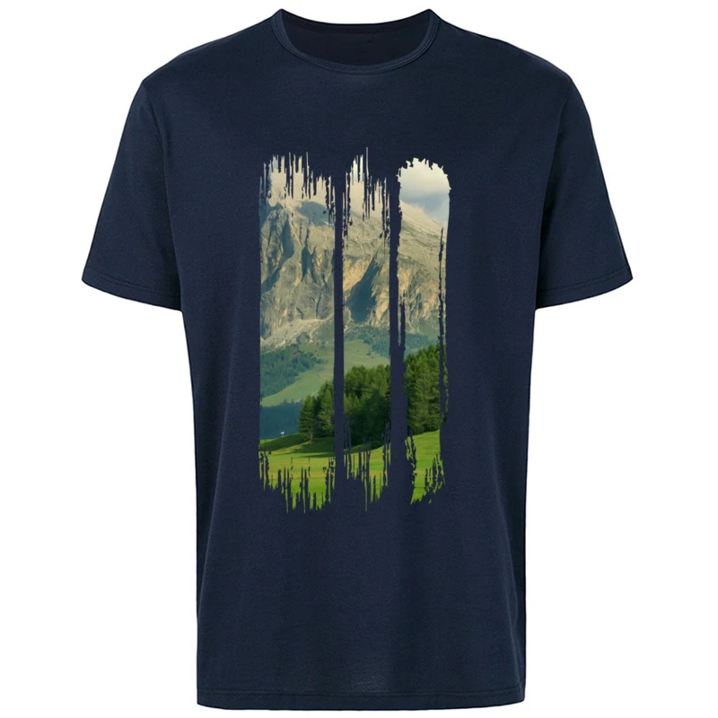 Fine Quality Father Tshirts Yamakawa Landscape Scenery Mountain 100% Cotton Unique Design T Shirt Oversized Cotton Tops T Shirts