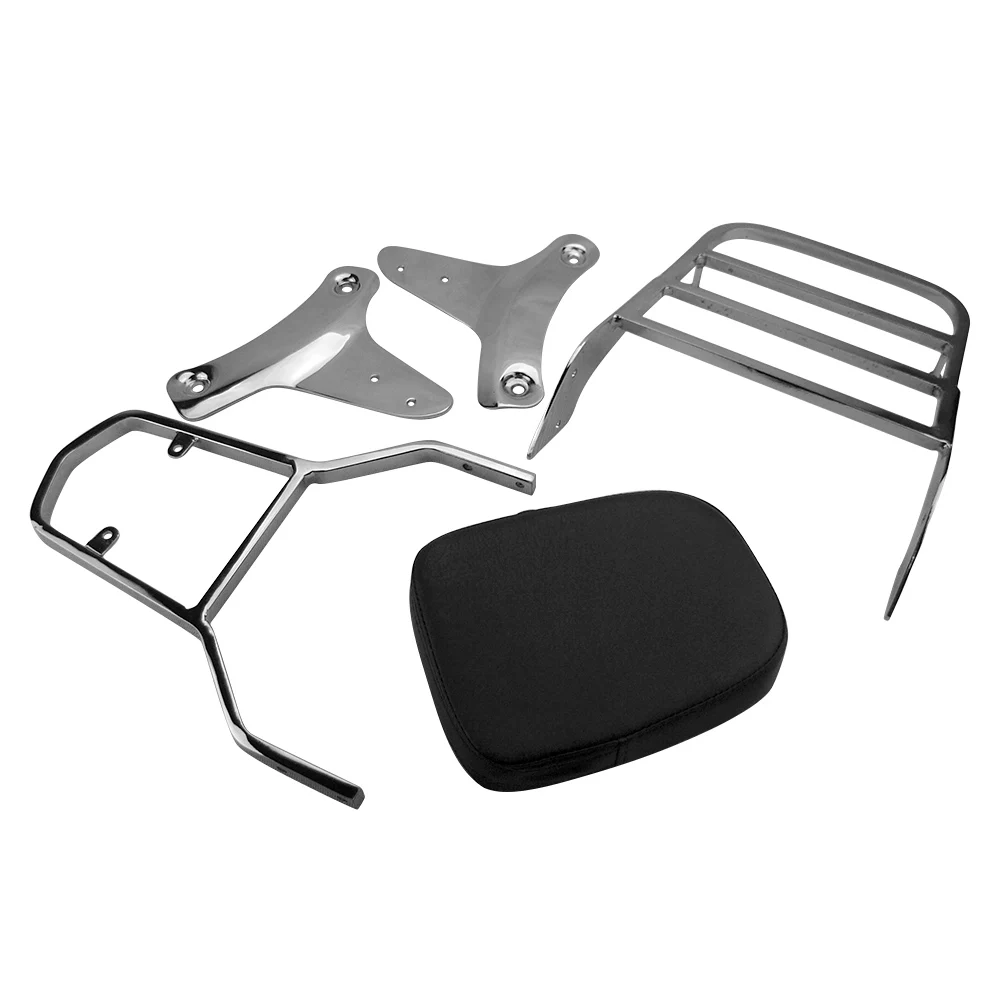 Motorbike Backrest Sissy Bar Luggage Rack w/ Cushion Pad For Honda Shadow VT750 VT400 1997 1998 1999 2000 2001 2002 2003