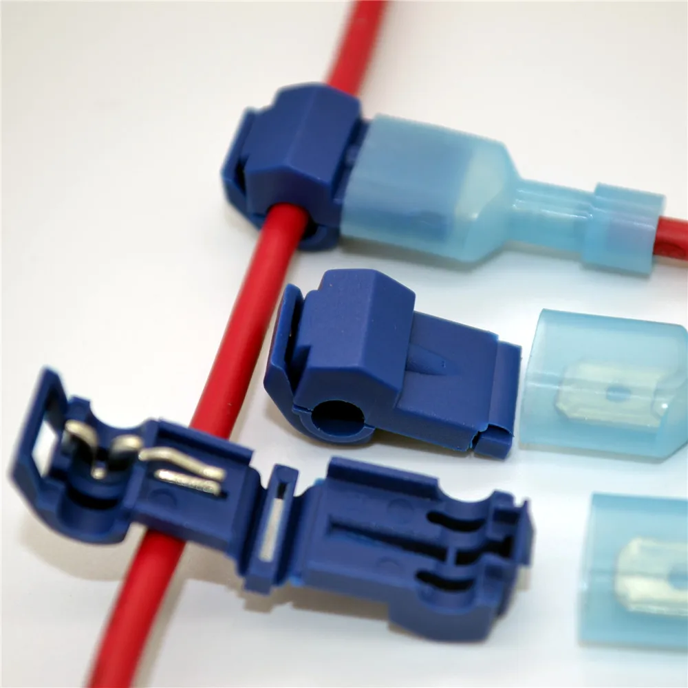 100PCS/LOT Scotch Lock Electrical Cable Connectors Quick Splice Wire Convenient Terminals Crimp Blue For 1.0-2.5mm Line