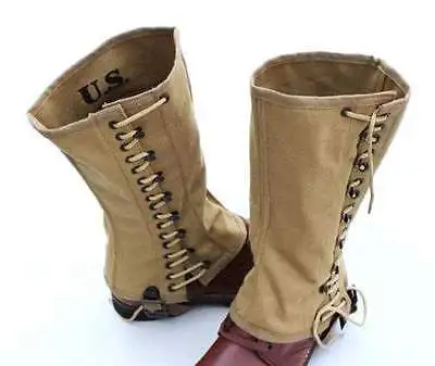 Military WWII US Army Wrappings Leggings or Puttee Soldier Canvas - US048