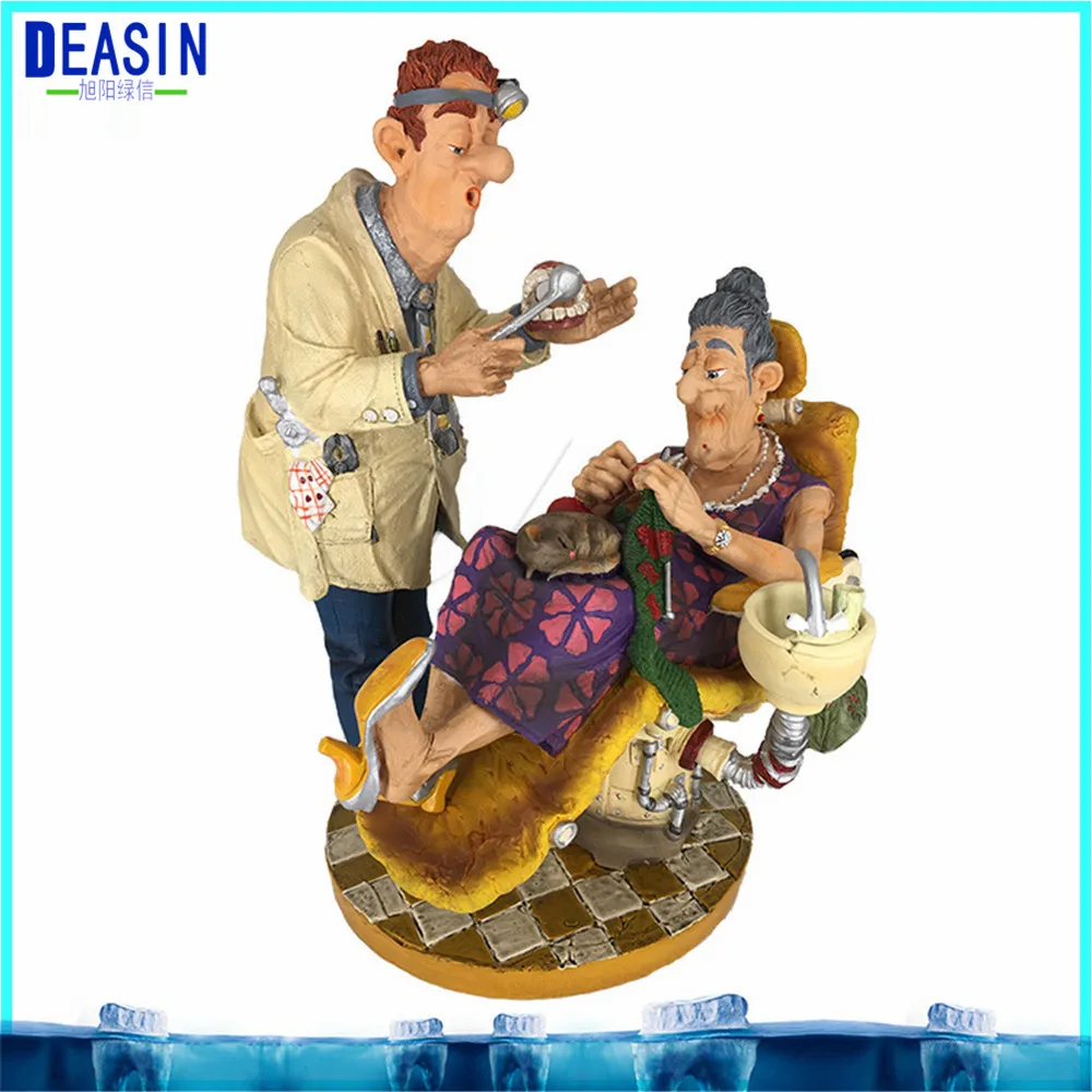 Dental cartoon character model Couple Sculpture Dental Clinic Decoration Furnishing Articles Creative Artwork big Ornament