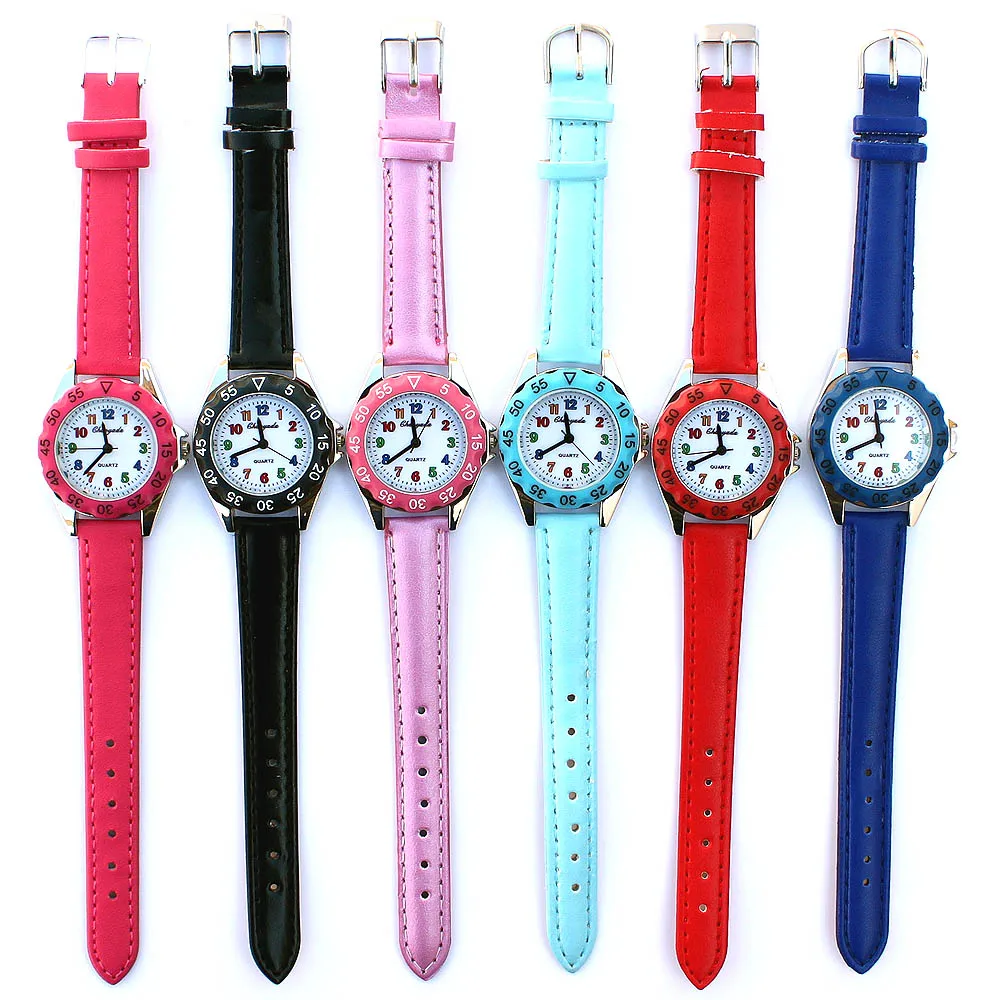 De Eerste Horloge voor Kinderen Meisjes Vrouwen Lederen Horloge Casual dress horloge Mode Kinderen Leren Tijd Horloge Dropshipping U48